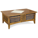 Alicia furniture rattan and wood coffee table