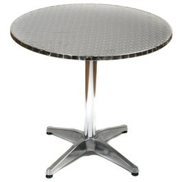 Aluminium Cafe Table Round (70cm dia) new for 2008 . Lightweight and durable the aluminium bistro ta