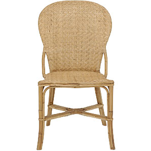 Double woven rattan peel chair on a rattan frame w