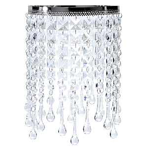 Sparkling shade of large glass beads hanging from a metal hoop