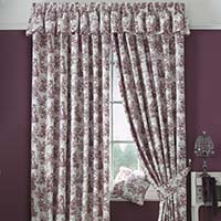 Amore Unlined Curtains Red 117 x 137cm