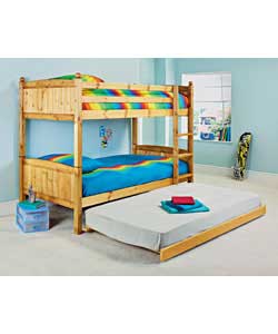 Amy Single Antique Bunk Bed with Trundle