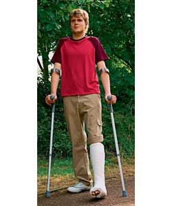 Crutches with anatomic comfort handgrips.Aluminium and plastic.Weight 0.7kg each. Left hand and righ