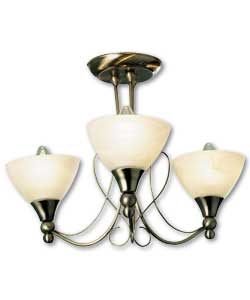 Andre 3 Light Ceiling Fitting - Antique Brass Finish