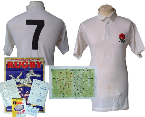 Unbranded Andy Robinson - England v Romania 1989 match shirt and memorabilia