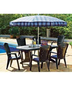 Table size (L)184, (W)103cm with extra large dining surface with adjustable feet for uneven
