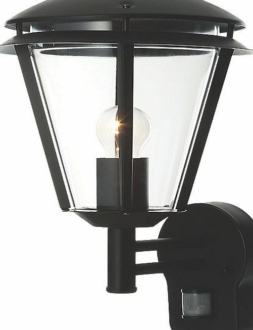 Unbranded Antler Matt Black Wall Light with PIR 60W 53823