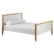 Apsley Double White Bedstead- White and pine