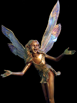 Ariel , limited edition cold cast bronze fairy statue. Comes complete with magic coin inside