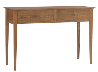 ASH 2 DRAWER DRESSING TABLE FROM THE CORNDELL METROPOLITAN RANGE IN A TAN FINISH