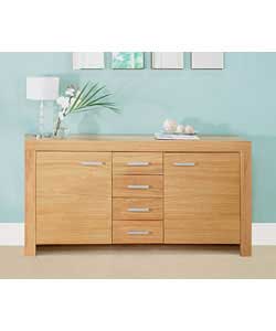 Size (W)164, (D)38, (H)82.4cm.Oak veneer (excluding internal surfaces and shelves) sideboard with 2 