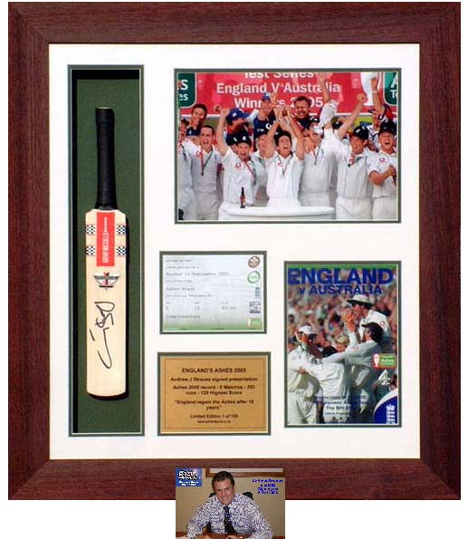 Unbranded Ashes 2005 - Signed and framed Bat presentation