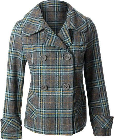 Grey check double breasted jacket