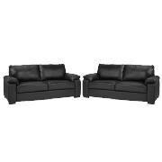 Unbranded Ashmore 2 Large Sofas, Black