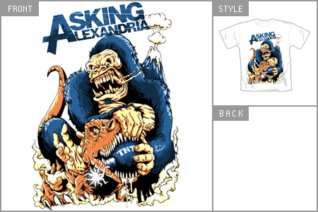 Unbranded Asking Alexandria (Ape Vs T-Rex) T-Shirt