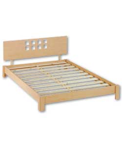 Aspen; Beech and Perspex Double Bedstead - Frame Only