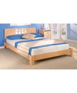 Aspen Beech and Perspex Double Bedstead with Deluxe Mattress