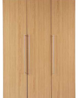 Unbranded Atlas 3 Door Tall Wardrobe - Oak Effect