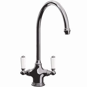 Atriflo Phoenician kitchen monobloc mixer tap in chrome, with quarter-turn ceramic disc lever for ea