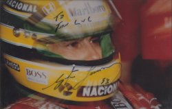 Ayrton Senna 1993 Blurred Helmet Signed Photo