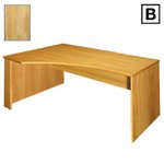(B) Scandinavian Real Wood Veneer Left-Hand Curved Desk - Oak