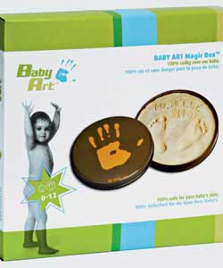 Make an impression of your babys hand or foot, in a simple imprint kit in a self-contained tin. Suit