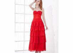 Unbranded Backless Sweetheart Layered Ruffles Pleat