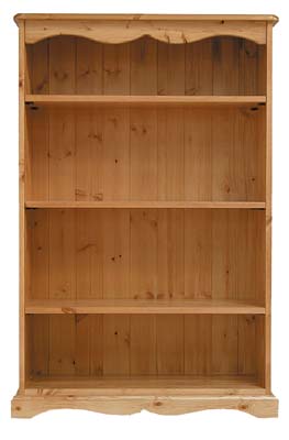 PINE 4FT BOOKCASE.ALL SOLID PINE WITH NO PLYWOOD.THE CARCUS FEATURES A TONGUE AND GROOVED BACK