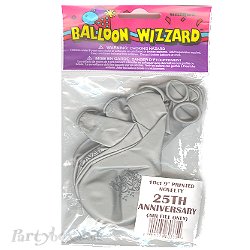 Balloon - 25th Anniversary - assorted latex - pack of 10