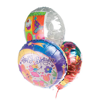 Why not try sending this sizable bouquet of three 45cm foil Happy Birthday balloons and give someone