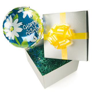 Sending this lovely Cool Breeze Happy Birthday balloon presented in this attractive silver gift box 