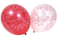 Balloons Valentine Hearts Pk6