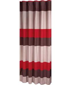 Unbranded Banded Red Stripe Curtains - 90 x 90 inches