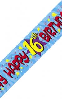 Banner - Happy 16th Birthday 9ft