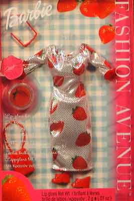 Barbie Clothes Fashion Avenue - Strawberry Dress & Lip Gloss