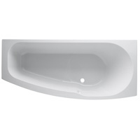 Bath Dimensions: (L)1695 x (W)500 min - 750 max, Colour: White bath, Specially shaped space-saving