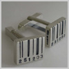 Barcode Silver Cufflinks by Pippa Knowles