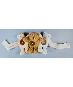 Fun pushchair/pram rattle to keep baby entertained on their travels.Each bear can be detached and pl