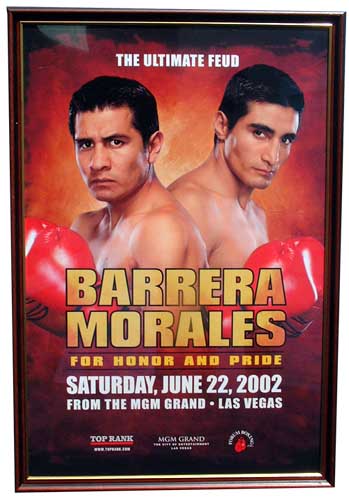 Unbranded BARRERA V MORALES and#8211; Ultimate Feud - framed fight poster - 22 June 2002