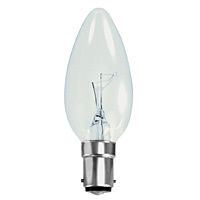 Unbranded BE00241 - 60 Watt Clear SBC Candle Bulb