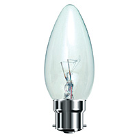 Unbranded BE00242 - 60 Watt Clear BC Candle Bulb