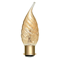 Unbranded BE00773 - 25 Watt Gold Bent Tip Twisted BC Candle Bulb
