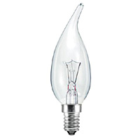 Unbranded BE00880 - 25 Watt Clear Bent Tip SES Candle Bulb