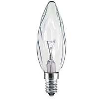 Unbranded BE01398 - 40 Watt Clear Flambelle SES Candle Bulb