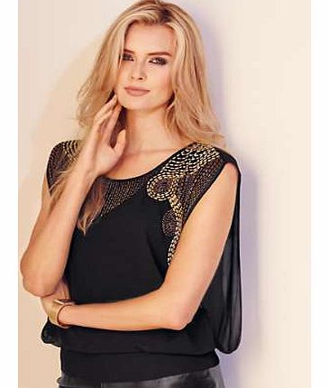 Layered tops are super flattering - the fabric falls beautifully just below the hip, while the cute diamante neck detailing flatters your shoulders. Wear loose over skinny trouser, dont just save it for evenings, its easy to wear this shape and subtl