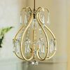 Elegant pendant lamp with glass beads. Max 100W bulb. 39H x 29W cm. (Cream/Gold finish has brushed e