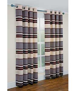 Unbranded Becket Chocolate and Cream Stripe Curtains - 66