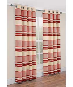 Unbranded Becket Red Stripe Curtains - 90 x 90 inches