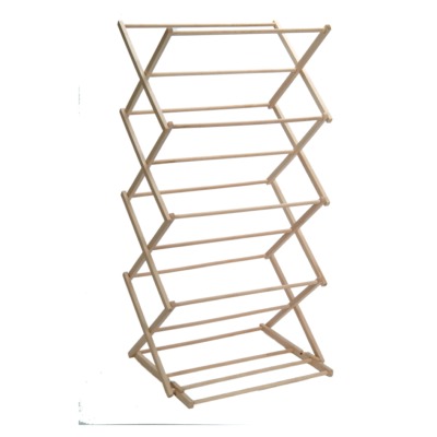 Beech Folding Clothes Horse   150 cm high x 50 x 65cm, folds to 15 x 50 x 65cm for storage