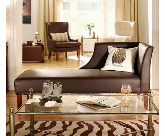 Unbranded Belfry Brown Faux-Leather Chaise Longue